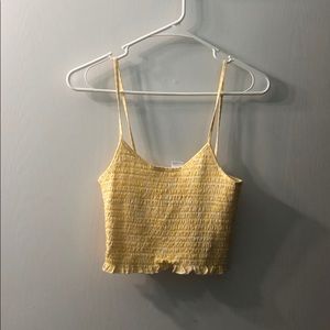 Yellow ribbed  tank top